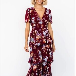 Baltic Born Burgundy Floral Maxi Dress